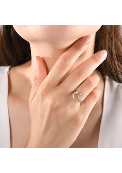 1.04 Karat Baget Pırlanta Sarı Safir Yüzük, Gerçek Pırlanta, Sertifikalı Mücevher fiyatları