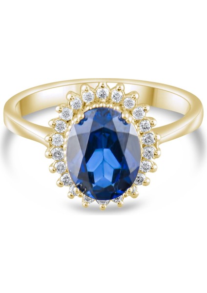 2.69 Karat Pırlanta Safir Yüzük, Gerçek Pırlanta, Sertifikalı Mücevher