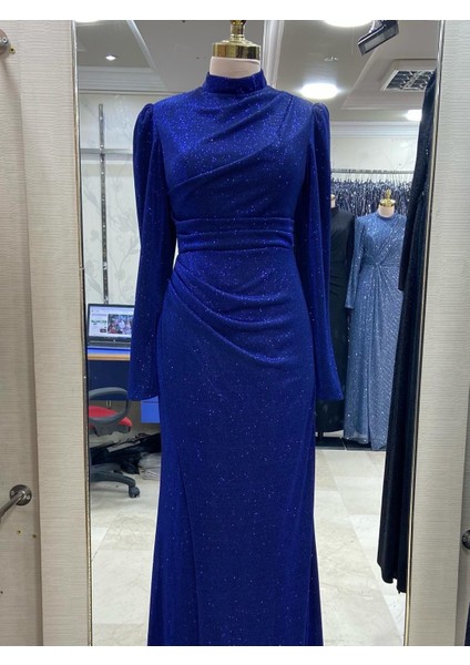 Drapeli Simli Likralı Abiye