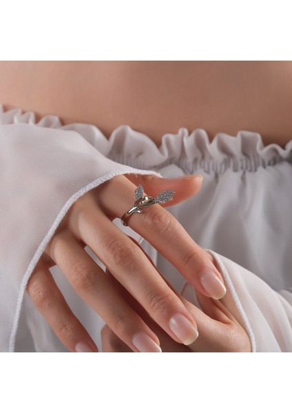 0.26 Karat Pırlanta Yüzük, Yaprak Tasarımlı, Gerçek Pırlanta, Sertifikalı Mücevher modelleri