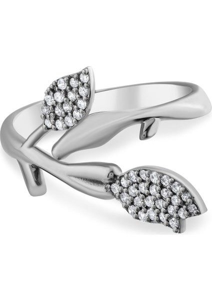 0.26 Karat Pırlanta Yüzük, Yaprak Tasarımlı, Gerçek Pırlanta, Sertifikalı Mücevher fırsatları