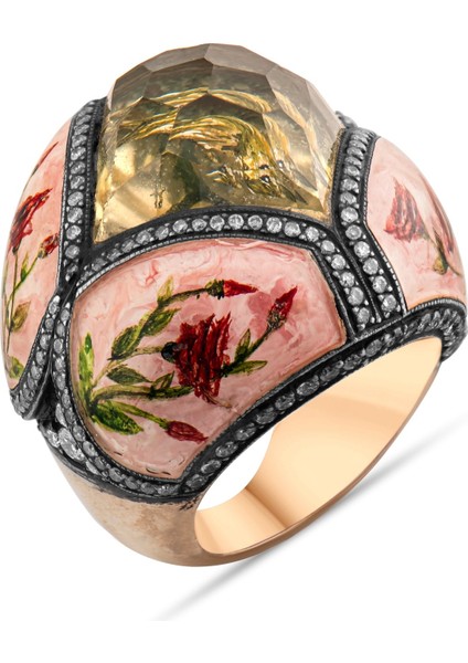 2.12 Karat Pırlanta Yüzük, Çiçek ve Kuş Motifli, Gerçek Pırlanta, Sertifikalı Mücevher