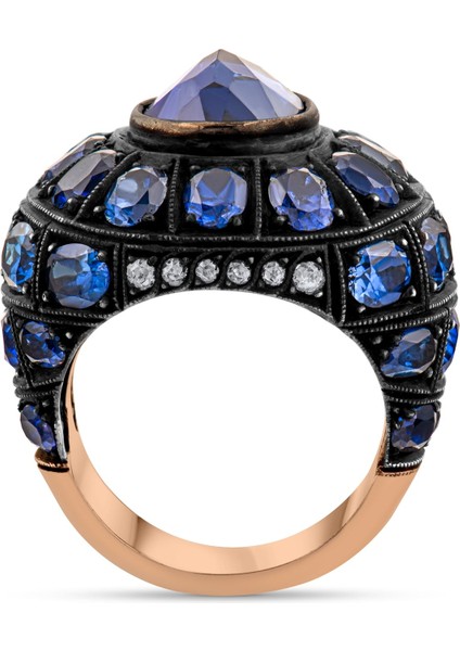 5.20 Karat Pırlanta Safir Yüzük, Gerçek Pırlanta, Sertifikalı Mücevher