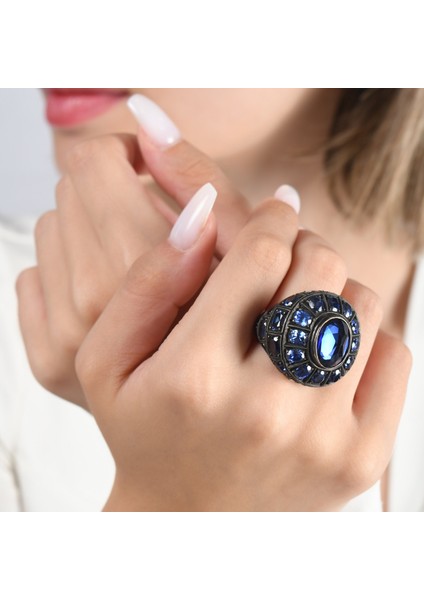 5.20 Karat Pırlanta Safir Yüzük, Gerçek Pırlanta, Sertifikalı Mücevher modelleri