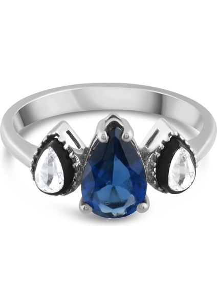 2.00 Karat Pırlanta Safir Yüzük, Gerçek Pırlanta, Sertifikalı Mücevher