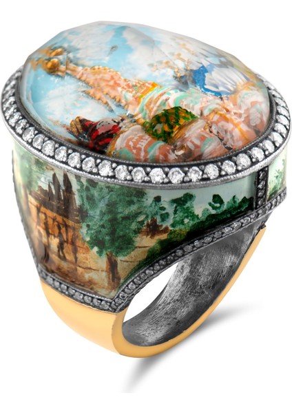 2.13 Karat Pırlanta Yüzük, Şato Motifli, Gerçek Pırlanta, Sertifikalı Mücevher