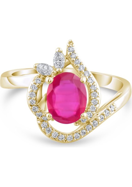 2.68 Karat Pırlanta Yakut Yüzük, Gerçek Pırlanta, Sertifikalı Mücevher