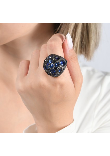 25.67 Karat Pırlanta Safir Yüzük, Gerçek Pırlanta, Sertifikalı Mücevher fiyatları