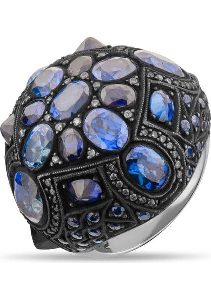 25.67 Karat Pırlanta Safir Yüzük, Gerçek Pırlanta, Sertifikalı Mücevher fırsatları