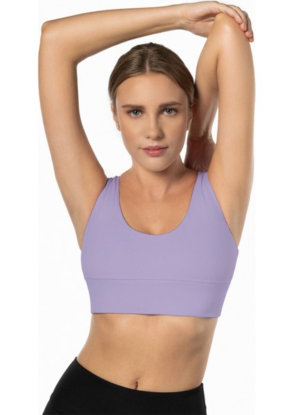 Lila Yüksek Destekli Sırt Detaylı Kaplı Kadın Spor Sütyeni fiyatları