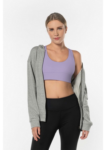 Lila Yüksek Destekli Sırt Detaylı Kaplı Kadın Spor Sütyeni fırsatları