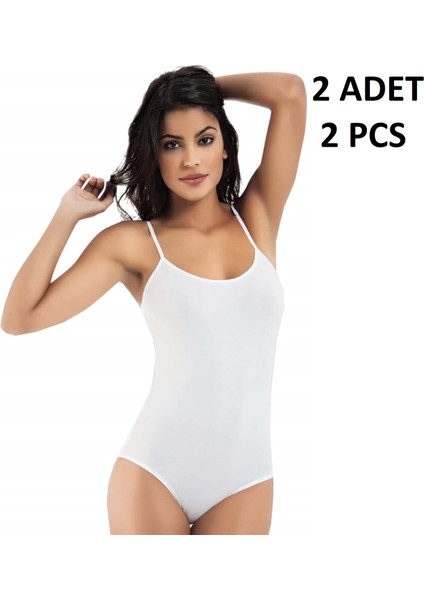 Kadın Ip Askılı % 47 Modal % 47 Cotton % 6 Elastane Kancalı 2 Adet Body