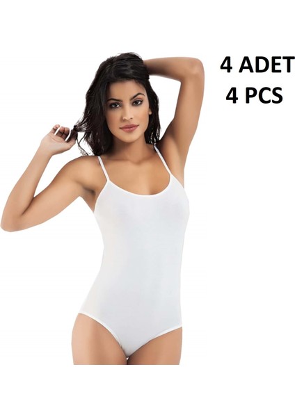 Kadın Ip Askılı % 47 Modal % 47 Cotton % 6 Elastane Kancalı 4 Adet Body