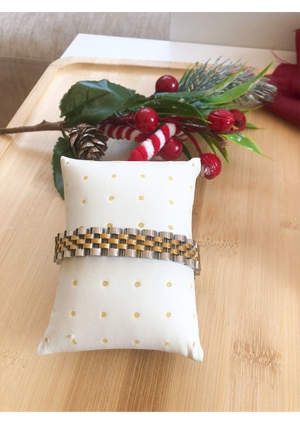 Gold-Gümüş Renkli Saat Kordon Tarzı Paslanmaz Çelik Erkek Bileklik fırsatları