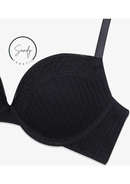 Kadın My Elegant Style Kaşkorse Siyah Sütyen