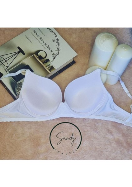 Kadın Destekli Kulaklı Basic Sütyen Beyaz fiyatları