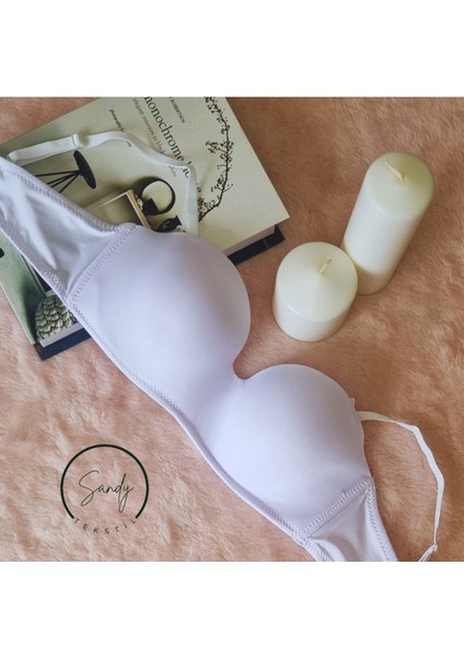 Kadın Dolgusuz Mikro Beyaz Straplez Sütyen