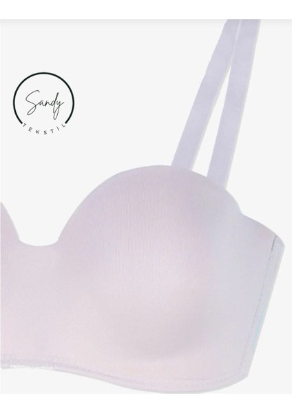 Kadın Dolgusuz Mikro Beyaz Straplez Sütyen