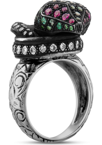 3.78 Karat Pırlanta Zümrüt Yüzük, Yılan Figürlü, Gerçek Pırlanta, Sertifikalı Mücevher fırsatları