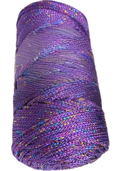 Makrome İpi 3mm Polyester Mor Simli