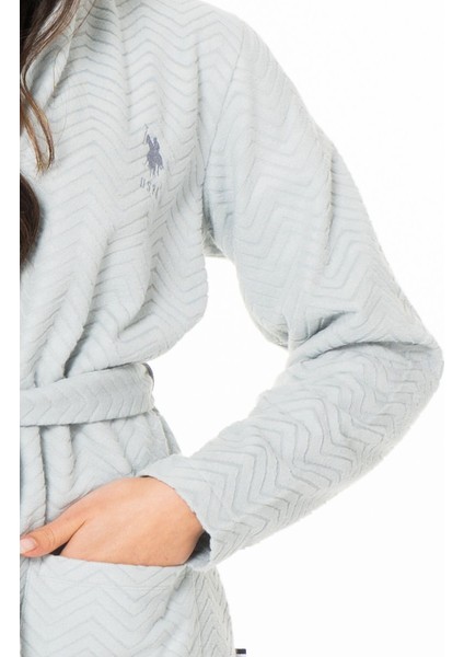 U.s Polo Assn. 20127 Kadın Ince Polar Uzun Kollu Kapişonlu Sabahlık-Gri fiyatları
