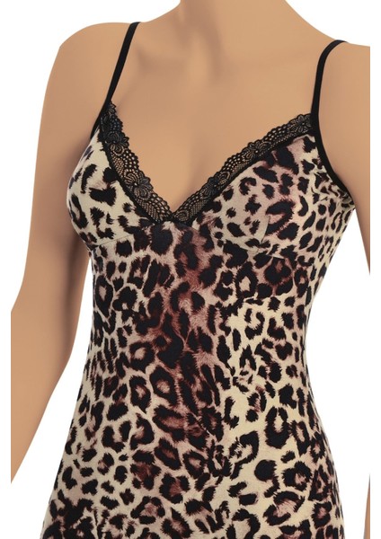 Kadın Atlet Leoparlı (%90 Viskon - %10 Elastan)
