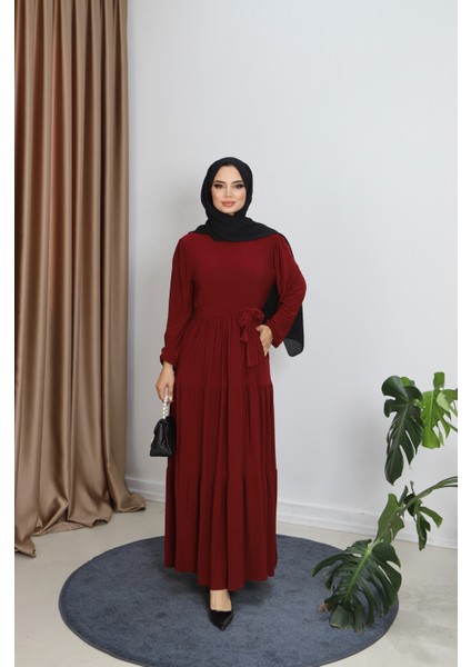 3 Boğumlu Cepli Sandy Elbise