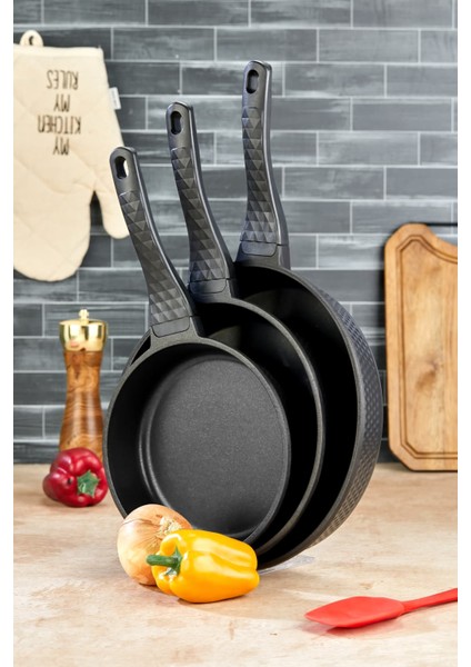 Zena 3lü Titanyum Tava Seti Siyah modelleri