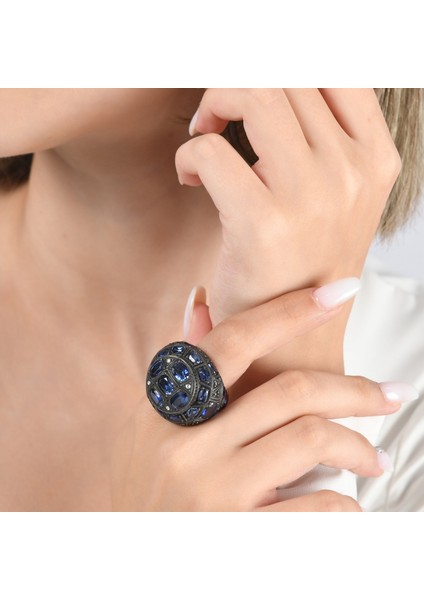 7.10 Karat Pırlanta Safir Yüzük, Gerçek Pırlanta, Sertifikalı Mücevher modelleri