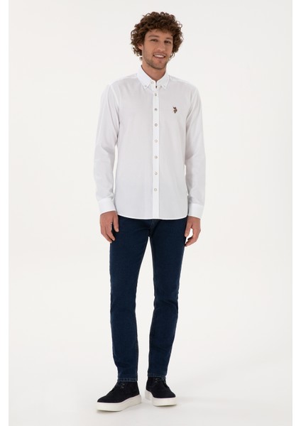 Erkek Beyaz Gömlek Basic 50307676-VR013 fırsatları