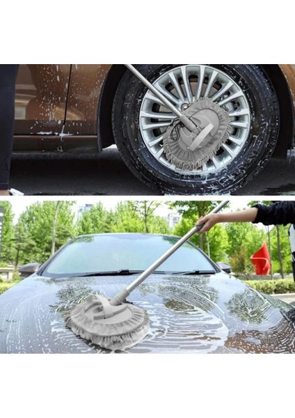 Çok Fonksiyonlu 2 In 1 Mikrofiber Araba Yıkama Fırçası Teleskopik Uzun Saplı Detay Fırçası Oto Mopu indirimleri