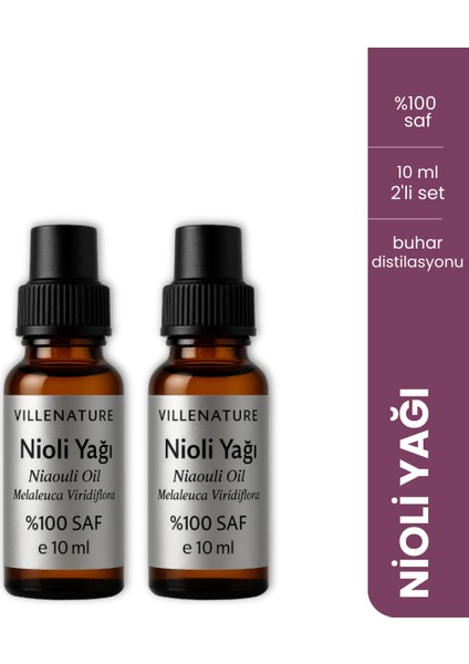 Vıllenature 2'li Set Nioli Yağı “niaouli Oil” (Melaleuca Viridiflora) 10 ml