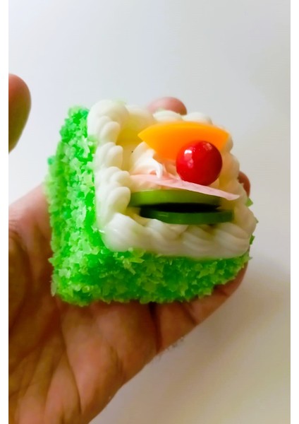 Pasta Şeklinde Yeşil Eğlenceli 3 Boyutlu Buzdolabı Magneti - Mutfak Dekoru