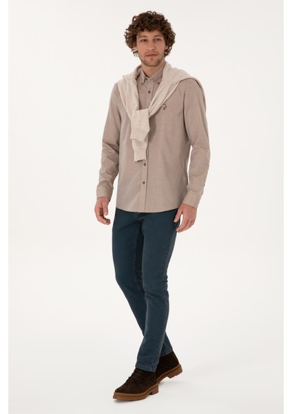 Erkek Haki Gömlek Basic 50307677-VR027 fırsatları