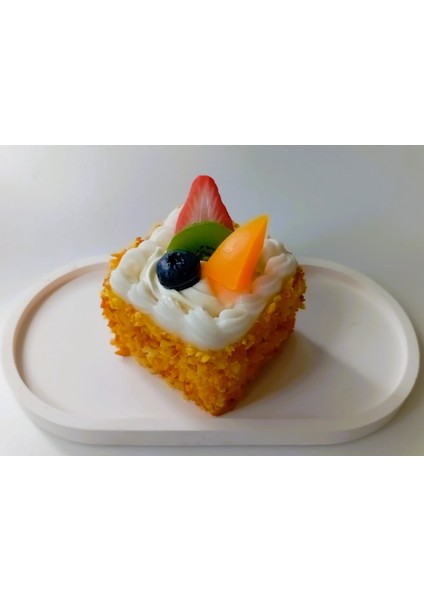 Gerçekçi 3D Meyveli Pasta Turuncu Buzdolabı Magneti - Mutfak Dekorasyon ve Hediyelik Eşya