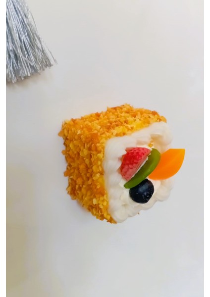 Gerçekçi 3D Meyveli Pasta Turuncu Buzdolabı Magneti - Mutfak Dekorasyon ve Hediyelik Eşya fırsatları