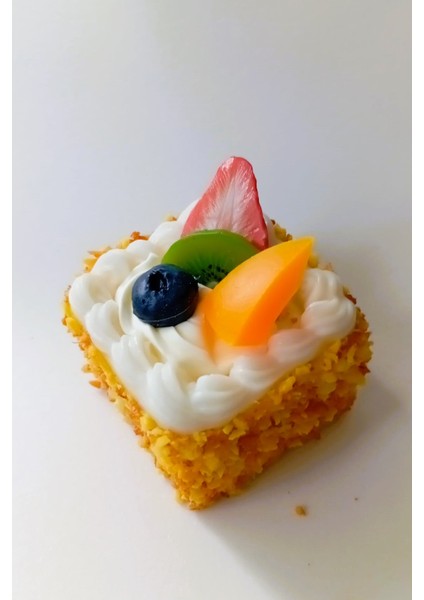 Gerçekçi 3D Meyveli Pasta Turuncu Buzdolabı Magneti - Mutfak Dekorasyon ve Hediyelik Eşya