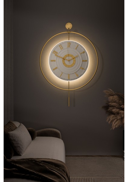 12-24h - Xxl 60x80cm-Timelless Kristal (Pilli) (Quartz ), Metal (Mobilya) Duvar Saati