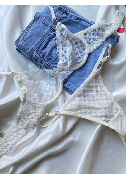 Lingerie Dantelli Şeffaf Bralet & Külot Takımı indirimleri