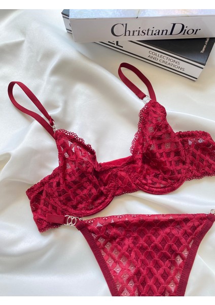 Lingerie Dantelli Şeffaf Bralet & Külot Takımı