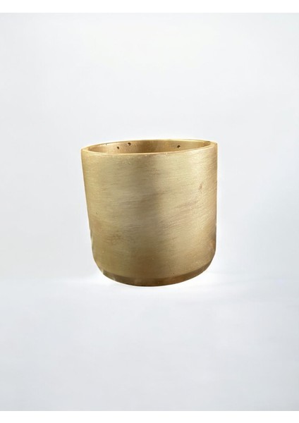 Dekoratif Beton Saksı Silindir Altın Tema 13X13 cm modelleri