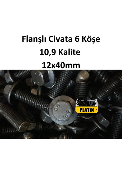 Flanşlı Civata 6 Köşe 10,9 Kalite 12X40 PLT28000975 50 Adet