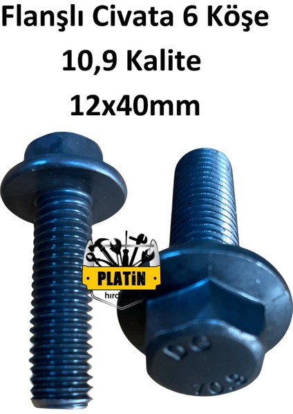 Flanşlı Civata 6 Köşe 10,9 Kalite 12X40 PLT28000975 50 Adet fiyatları