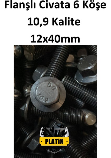 Flanşlı Civata 6 Köşe 10,9 Kalite 12X40 PLT28000975 50 Adet fırsatları