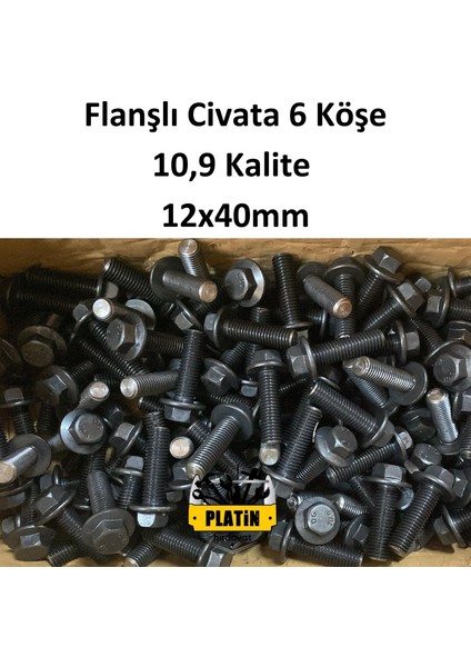 Flanşlı Civata 6 Köşe 10,9 Kalite 12X40 PLT28000975 50 Adet indirimleri