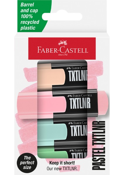 Faber Castell Mini Textliner, 4x Pastel
