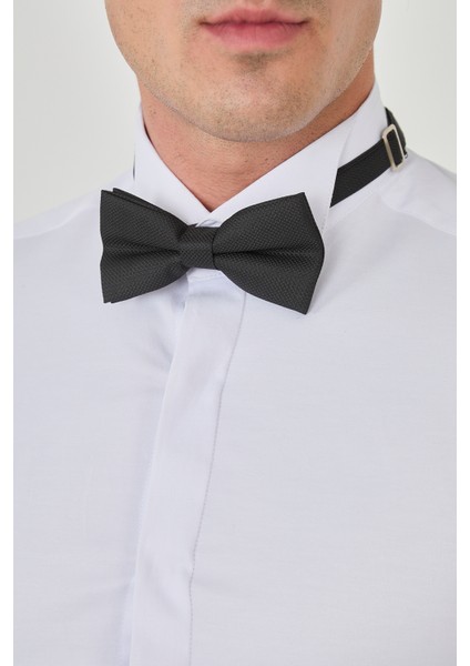 Saten Ata Yaka Smokin Gizli Düğmeli Pamuklu Likralı Slim Fit Erkek Gömlek modelleri