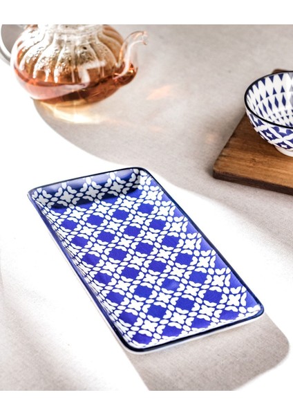 Rêve Bleu Brest New Bone China Dikdörtgen Tabak