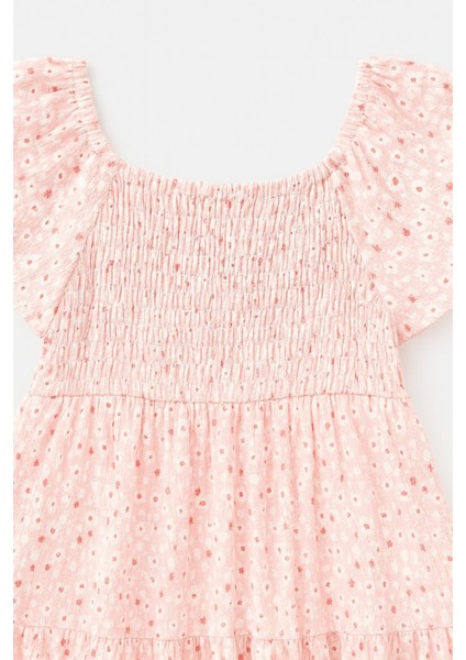 Kız Çocuk Pembe Çiçek Desenli Elbise, Kız Çocuk Elbise indirimleri