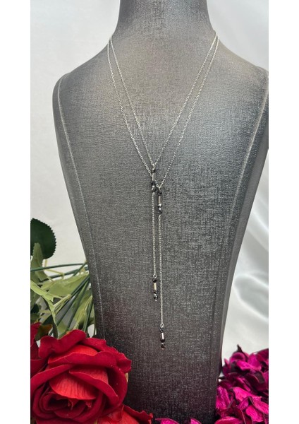 Taçlı Sonsuzluk Kadın Kolyesi 925 Ayar Gümüş Rodyumlu Zirkon Taşlı